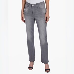 Jones New York Women's Straight Leg Jeans in Gray